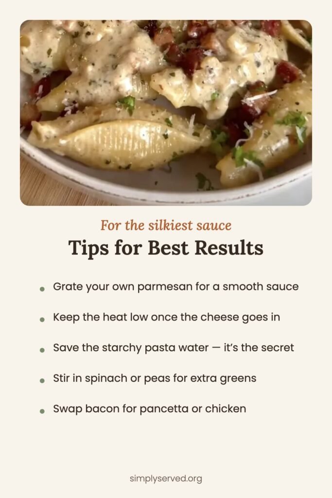 Tips for the silkiest creamy bacon parmesan pasta sauce
